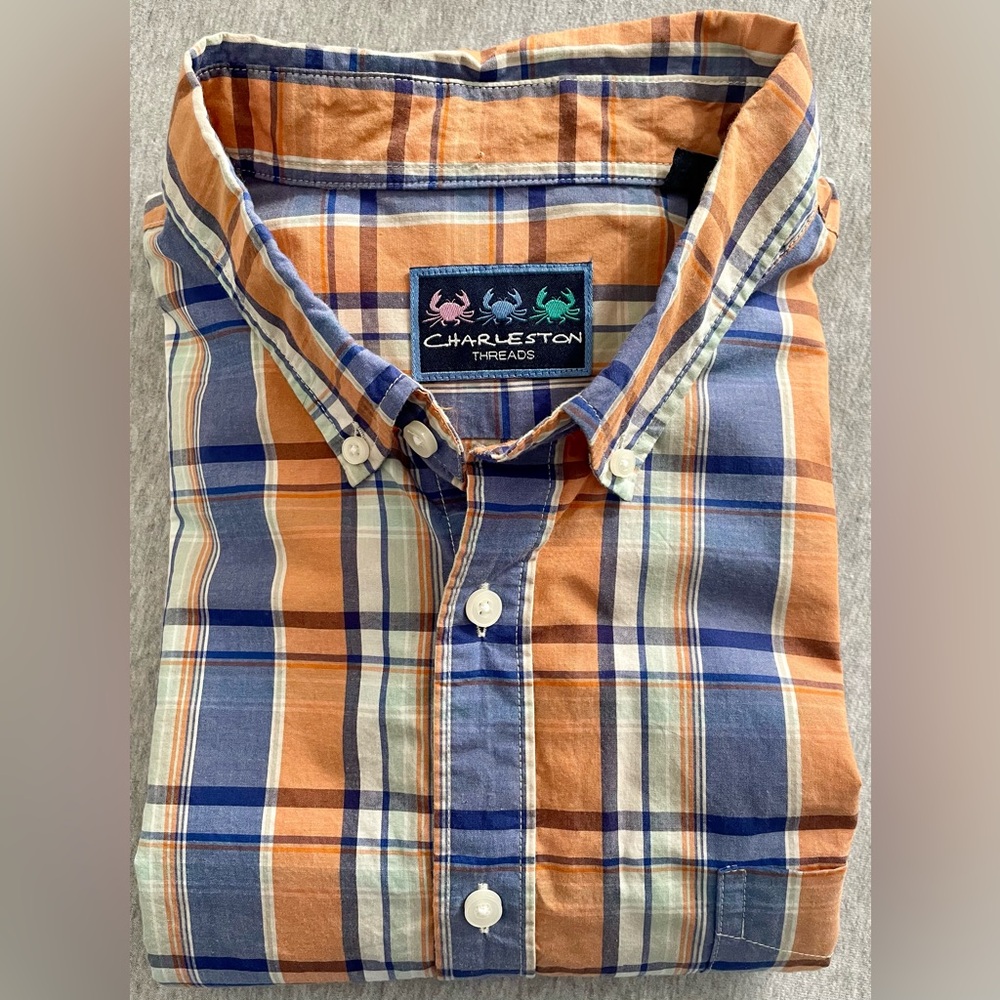 Charleston Threads Men’s XXL Multicolored Plaid Long Sleeve Button Up Shirt